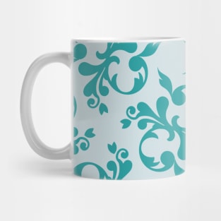 Pattern Blue, Green Turquoise Floral Victorian Ornaments Mug